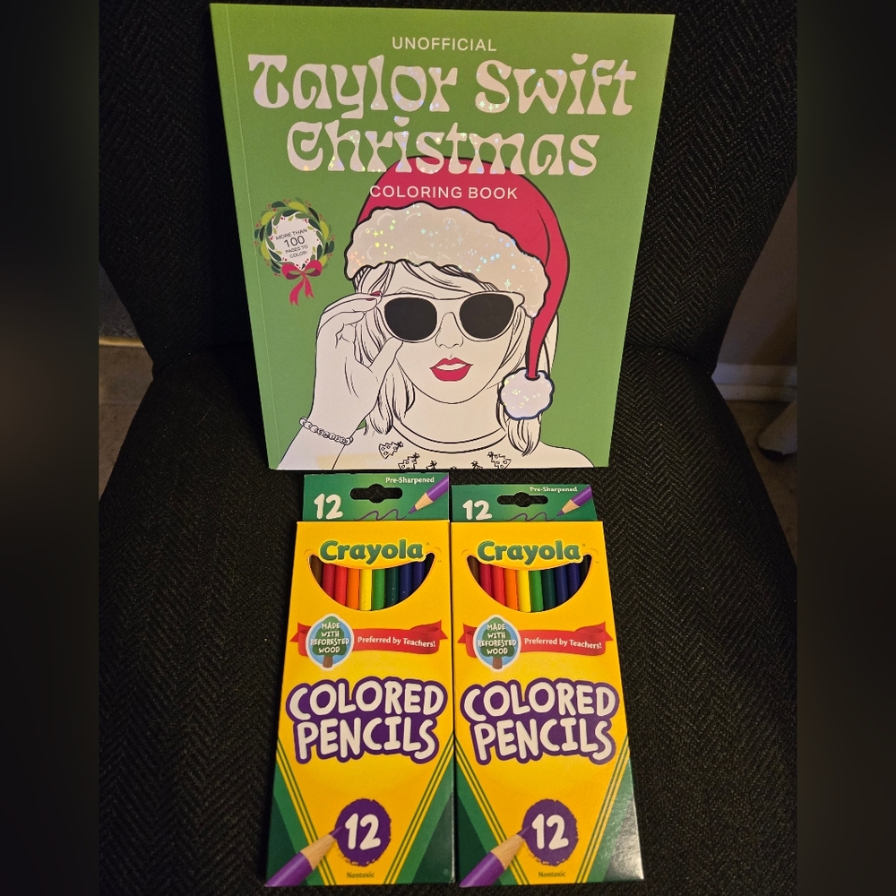 Unofficial Taylor Swift Christmas Coloring Book with Crayola Colored Pencils